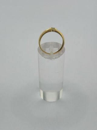 Anillo Oro 18k Piedra Verde y Circonitas