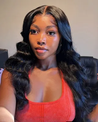 Peluca Larga Castaña Lisa