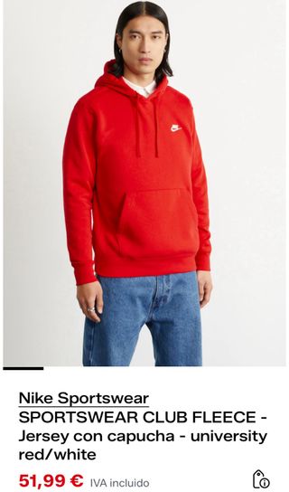 Sudadera Nike Roja con Capucha