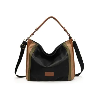 Bolso Negro Ecopiel Multicolor