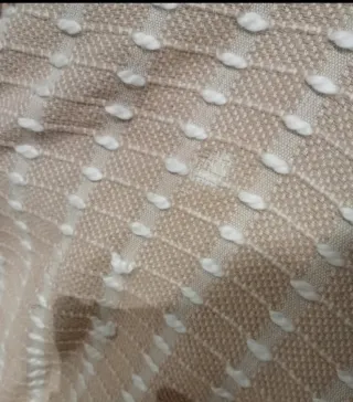 Manta grande 140x180cm bicolor beige y blanco