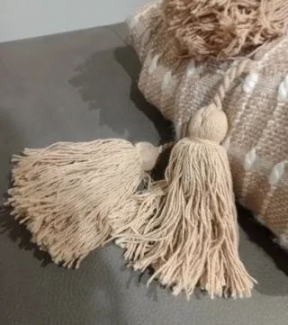 Manta grande 140x180cm bicolor beige y blanco