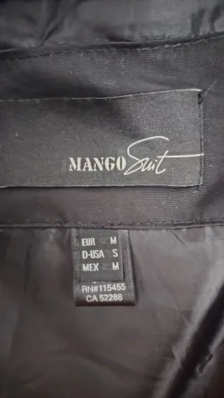 Abrigo Anorak Mango Negro con Capucha - Talla M