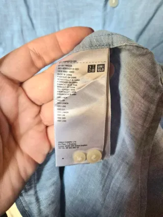 Camicia Lino Uniqlo Azzurra Taglia 3XL