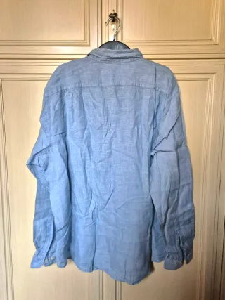 Camicia Lino Uniqlo Azzurra Taglia 3XL