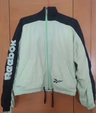 Chaqueta Reebok verde y negra mujer vintage
