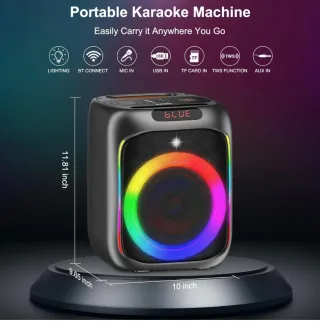 Altavoz Karaoke con 2 Micrófonos Inalámbricos