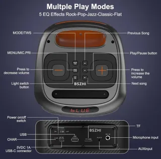 Altavoz Karaoke con 2 Micrófonos Inalámbricos