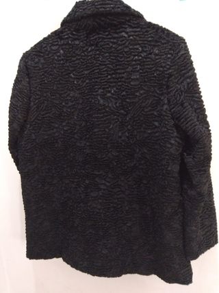 Chaqueta Drape astracán negra mujer