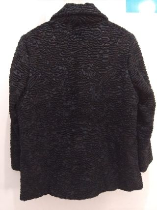 Chaqueta Drape astracán negra mujer