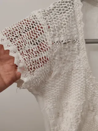 Vestido Pepa Bonett blanco encaje volantes