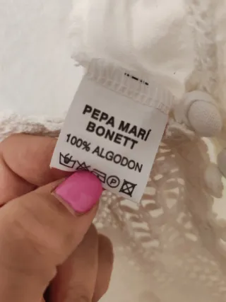 Vestido Pepa Bonett blanco encaje volantes