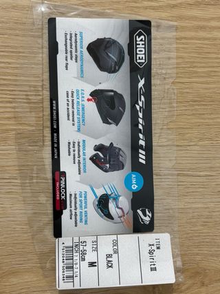 Casco Shoei X Spirit III Negro Brillo Talla M