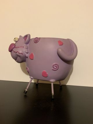 Porta penne gatto viola decorato