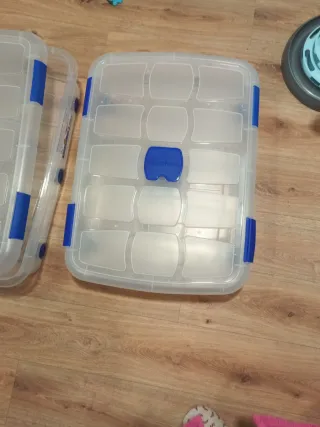 2 Cajas de almacenamiento grande transparente