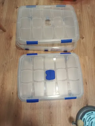 2 Cajas de almacenamiento grande transparente