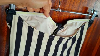 Bañador Oysho a rayas beige y negro talla 38