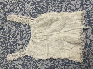Top blanco encaje Pull&Bear mujer