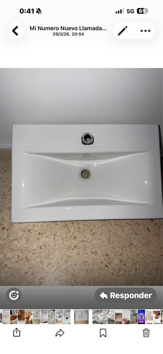Lavabo rectangular blanco porcelana