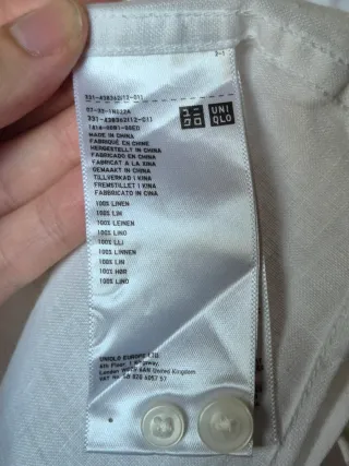 Camicia Lino Premium Uniqlo Bianca
