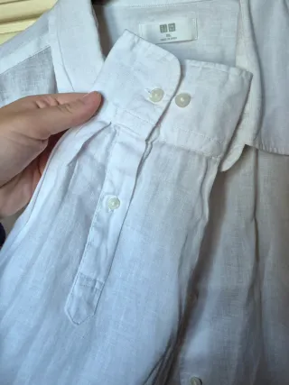 Camicia Lino Premium Uniqlo Bianca