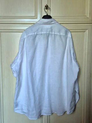 Camicia Lino Premium Uniqlo Bianca