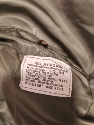 Chaleco Alpha Industries reversible