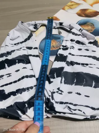 Costume due pezzi fantasia bianco e nero