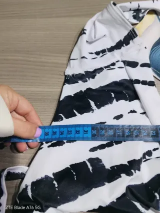 Costume due pezzi fantasia bianco e nero