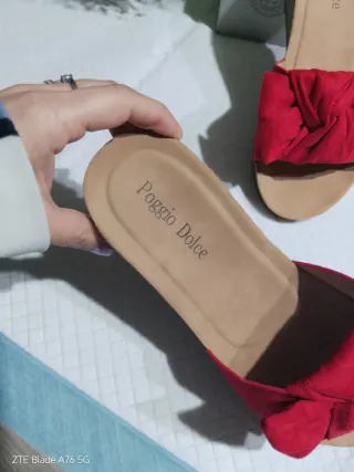 Ciabatte Poggio Dolce rosse con fiocco