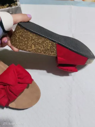 Ciabatte Poggio Dolce rosse con fiocco