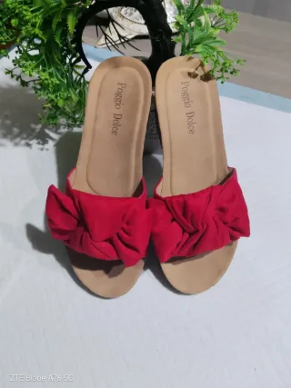 Ciabatte Poggio Dolce rosse con fiocco