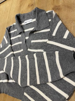 Jersey rayas gris y blanco