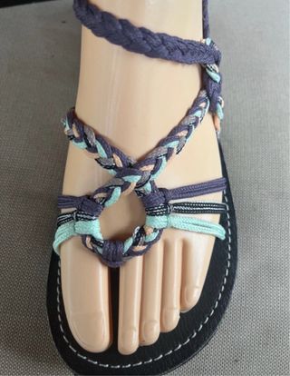 Sandalias La Marine Talla 36 Trenzadas Multicolor