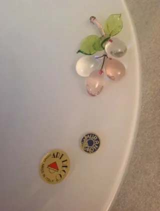 Centrotavola Vetro Murano Fiori Rosa Verde