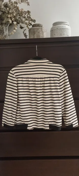 Chaqueta Mango Rayas Blanco y Negro