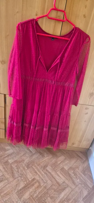 Vestido rosa media manga