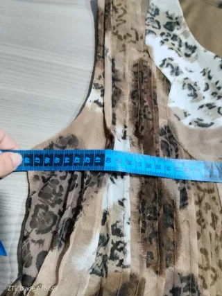 Abito fantasia beige e marrone