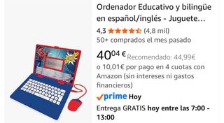 Lexibook Spiderman Ordenador Infantil Bilingüe