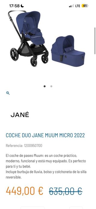 Carrito de bebé azul Jane mumm micro 2022
