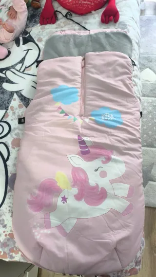Funda para carrito de bebé rosa y gris