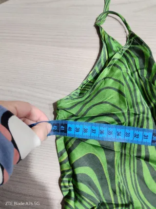 Abito lungo verde e nero