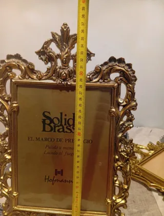 Marco Fotos Latón Macizo Antiguo Hofmann