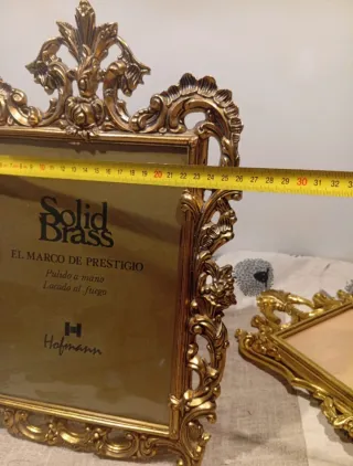 Marco Fotos Latón Macizo Antiguo Hofmann