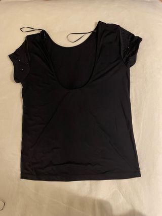 Top Zara Negro Brillos