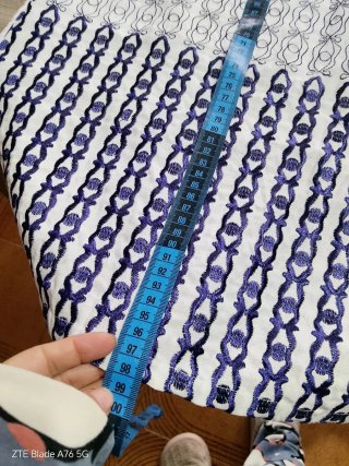 Abito donna bianco e blu ricamato