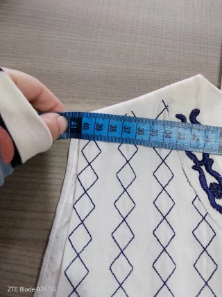 Abito donna bianco e blu ricamato