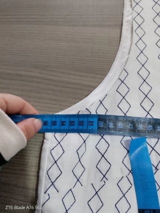 Abito donna bianco e blu ricamato