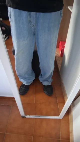 Calças baggy azuis 152cm