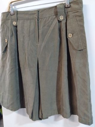 Falda pantalón seda Burberry verde kaki